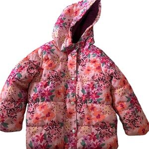 Carter’s Kids Floral Pink Puffer Jacket with Hood